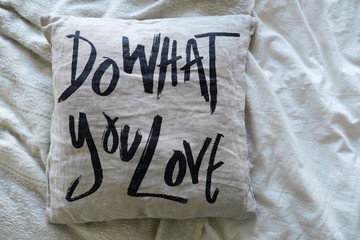 Funny white pillow with wishes