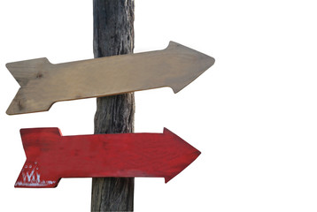 Vintage Wooden sign isolated on white background,label