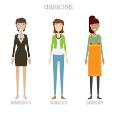 Character Set include casuallady, businesslady and cashierlady