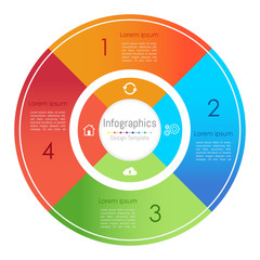 Infographic design elements for your business with 4 options, parts, steps or processes, Vector Illustration.