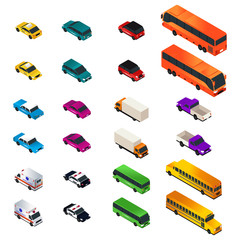 Different Vehicle Designs in Isometric © artisticco