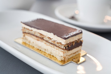 Slice of cake with cream