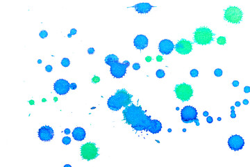 Abstract blue green ink splash