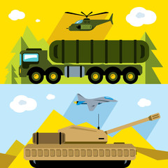 Vector Set of Russian Military Army. Flat style colorful Cartoon illustration.