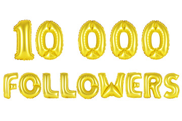 ten thousand followers, gold color
