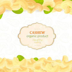 vintage flyer with pile of tasty Cashew for your design