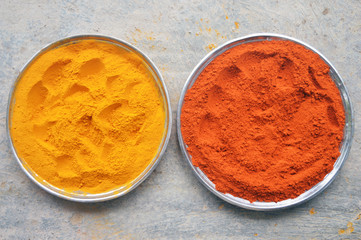 Turmeric and chili powder  