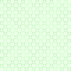 Green shamrock checkered pattern. Seamless vector clover background