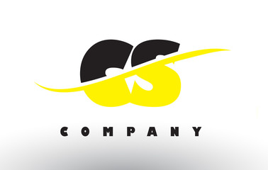 CS C S Black and Yellow Letter Logo with Swoosh.