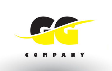 GG G G Black and Yellow Letter Logo with Swoosh.