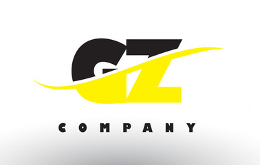 GZ G Z Black and Yellow Letter Logo with Swoosh.