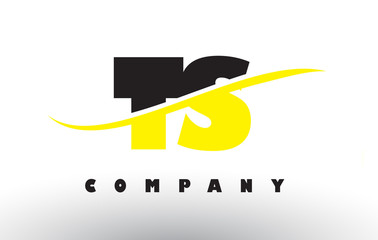 TS T S Black and Yellow Letter Logo with Swoosh.