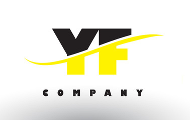 YF Y F Black and Yellow Letter Logo with Swoosh.