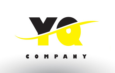 YQ Y Q Black and Yellow Letter Logo with Swoosh.