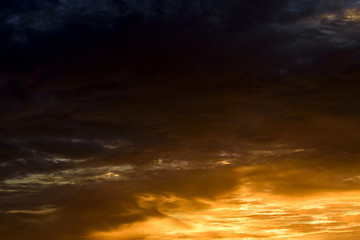 the sky and dark cloud at sunset