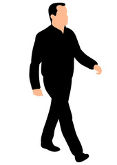 silhouette man walking sideways