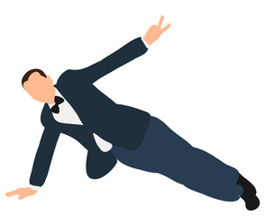 Vector silhouette man lies