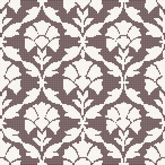 Halftone colorful seamless retro pattern elegant curve cross leaf flower