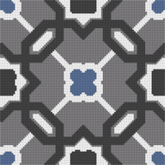 Halftone colorful seamless retro pattern grey tone polygon geometry star