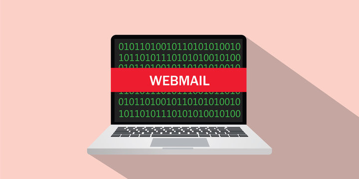 webmail concept sign with laptop and text on the screen