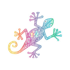 Lizard in zentangle style