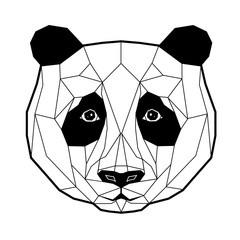 Panda stylized triangle polygonal model