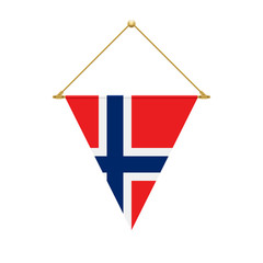 Fototapeta premium Norwegian triangle flag hanging, vector illustration