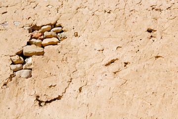 in oman the old wall near     house and block building abstract background