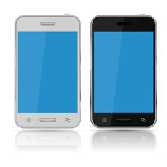 Smartphone mock up in black and white