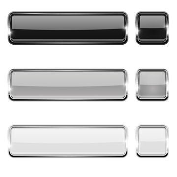 Black, white and silver buttons with chrome frame