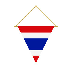 Thai triangle flag hanging, vector illustration