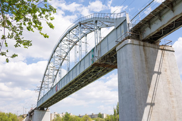 Volgograd. Russia. May 7, 2017 Railway bridge