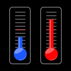 Illustration of two thermometers.
