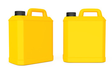 Yellow Plastic Blank Container. 3d Rendering
