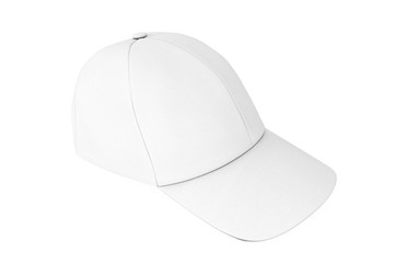 White Fashion Baseball Cap. 3d Rendering