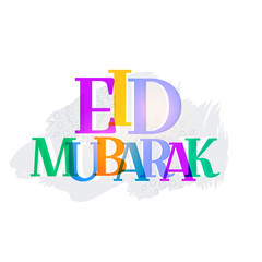 colorful eid mubarak text abstract background