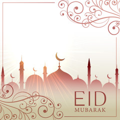 eid festival greeting card besutiful background with floral decoration