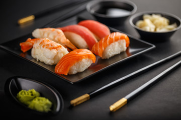 Fototapeta na wymiar Sashimi sushi set