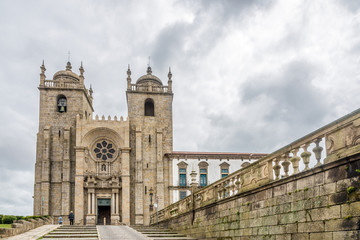 Fototapeta na wymiar View at the Cathedral of Porto - Portugal