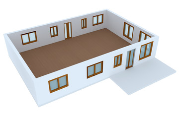 Cross-section of residential house