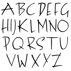 Hand drawn elegant calligraphy font. Modern brush lettering. Grunge style alphabet. Vector illustration.