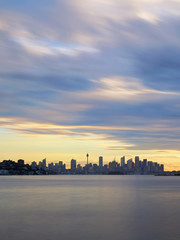 Cloudy Sydney skyline view