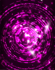 Neon circles abstract background