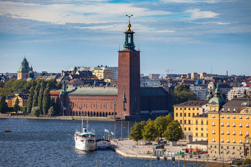 Obraz premium STOCKHOLM, SWEDEN - SEPTEMBER, 16, 2016: Townhall of Swedish capital