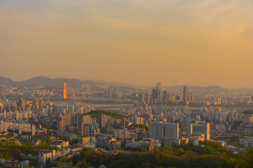 Fototapeta na wymiar city skyline, seoul korea
