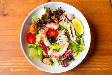 Sea food green salad