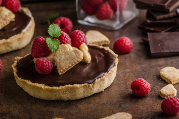 Chocolate tartalets with nuts