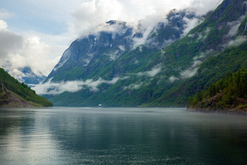 Fototapeta na wymiar Navigating Sognefjord