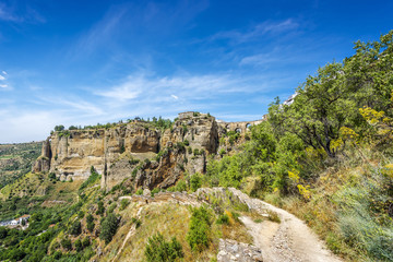 Fototapeta na wymiar View of valley below the city of Ronda