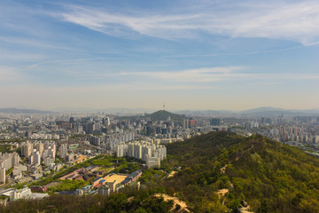 city skyline , seoul korea